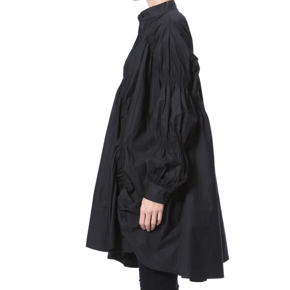 Madonna & co OS Black smocked Button Down Shirt Dress - Picture 2 of 3